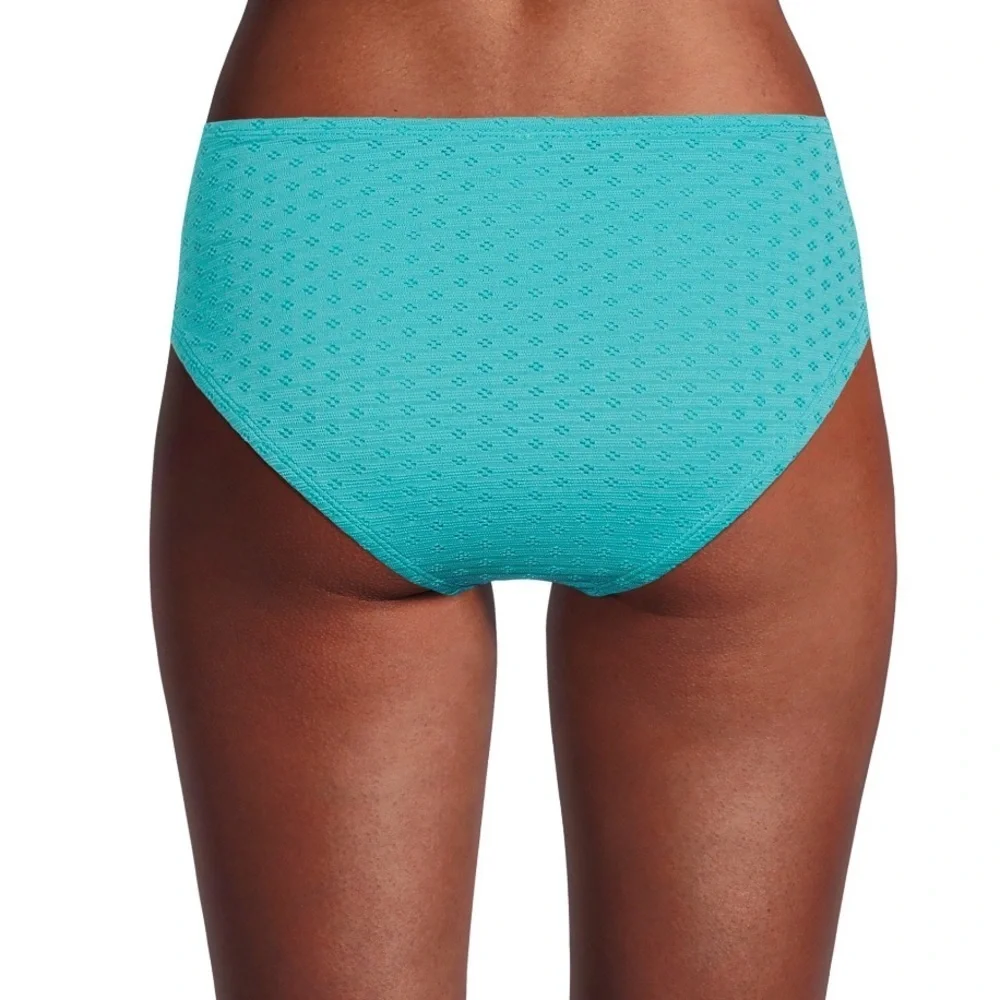 Time And Tru Womens Turquoise Low-rise Eyelet Bikini Bottoms Size XL 16-18